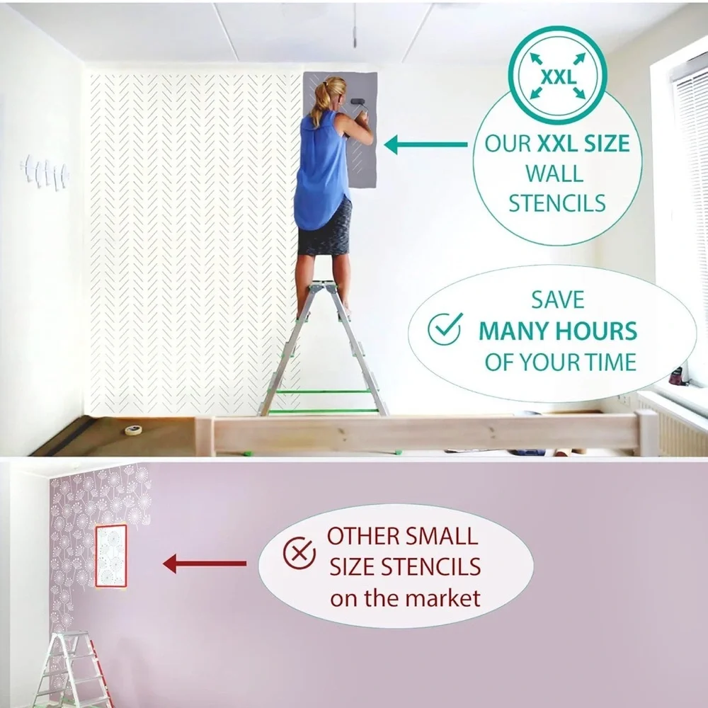 NEW Stencil | Large 2 Piece | DIY Painting Wall Art | Accent Wall